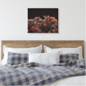 Digitale kunst van dennenbomen met oranje kleurvle canvas afdruk (Insitu (Slaapkamer))