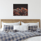 Digitale kunst van dennenbomen met oranje kleurvle canvas afdruk (Insitu (Slaapkamer))