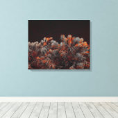 Digitale kunst van dennenbomen met oranje kleurvle canvas afdruk (Insitu (Houten vloer))