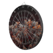 Digitale kunst van dennenbomen met oranje kleurvle dartbord (Voorkant Rechts)