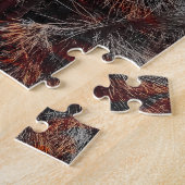 Digitale kunst van dennenbomen met oranje kleurvle legpuzzel (Zijkant)