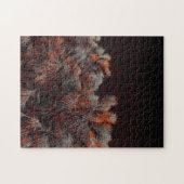Digitale kunst van dennenbomen met oranje kleurvle legpuzzel (Horizontaal)