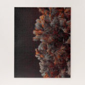 Digitale kunst van dennenbomen met oranje kleurvle legpuzzel (Verticaal)