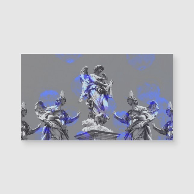 Digitale kunst van sculpturen blauwe penseelstreke (Voorkant)