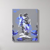 Digitale kunst van sculpturen blauwe penseelstreke canvas afdruk (Voorkant)