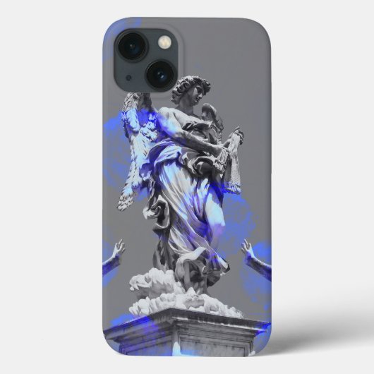 Digitale kunst van sculpturen blauwe penseelstreke Case-Mate iPhone case (Achterkant)