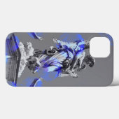Digitale kunst van sculpturen blauwe penseelstreke Case-Mate iPhone case (Achterkant (horizontaal))