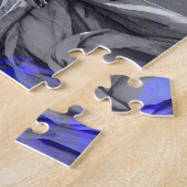 Digitale kunst van sculpturen blauwe penseelstreke legpuzzel (Zijkant)