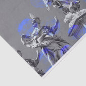 Digitale kunst van sculpturen blauwe penseelstreke tissuepapier (Detail)