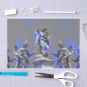 Digitale kunst van sculpturen blauwe penseelstreke tissuepapier (Craft)