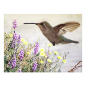 Digitale kunst voor mensvogels en wilde bloemen foto afdruk (Voorkant)