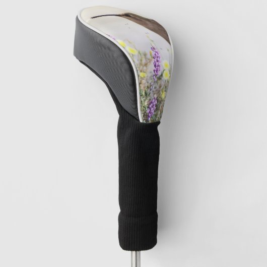 Digitale kunst voor mensvogels en wilde bloemen golfheadcover (Schuin)
