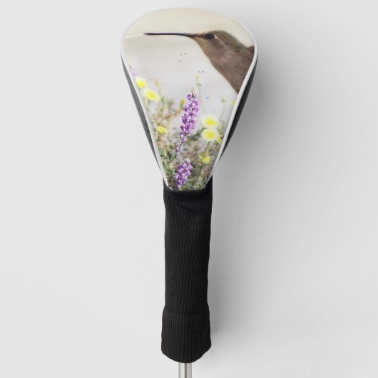 Digitale kunst voor mensvogels en wilde bloemen golfheadcover (Voorkant)