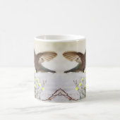 Digitale kunst voor mensvogels en wilde bloemen koffiemok (Center)