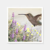 Digitale kunst voor mensvogels en wilde bloemen servet (Voorkant)