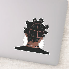 Digitale kunst, zwart haar kunstwerk sticker