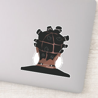 Digitale kunst, zwart haar kunstwerk sticker