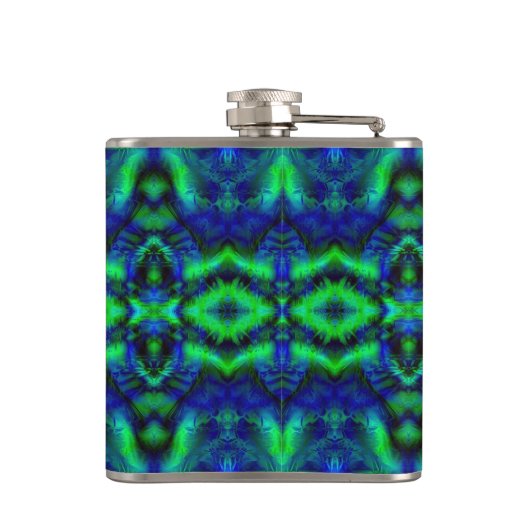 Digitale kunstacademie Modern Abstract patroon Heupfles (Achterkant)