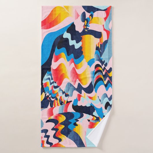 digitale kunstachtergrond badhanddoek (Badhanddoek)