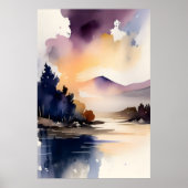 Digitale kunstdrukken voor het Serene Lake en Moun Poster (Voorkant)
