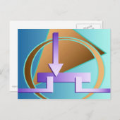 Digitale kunstfoto "Circuit Diagram", turquoise Briefkaart (Voorkant / Achterkant)