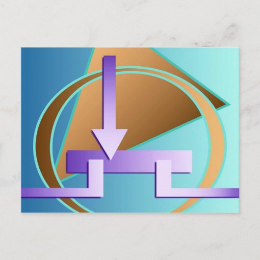 Digitale kunstfoto "Circuit Diagram", turquoise Briefkaart (Voorkant)