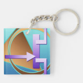 Digitale kunstfoto "Circuit Diagram", turquoise Sleutelhanger (Achterkant)