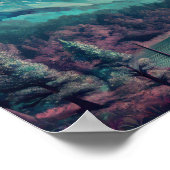 Digitale kunstillustratie van een rivier en maan poster (Hoek)