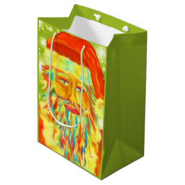 Digitale kunstkerstman met "kleurrijke Claus" Medium Cadeauzakje