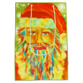 Digitale kunstkerstman met "kleurrijke Claus" Medium Cadeauzakje (Achterkant)