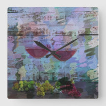 Digitale kunstklok met wijnindrukking