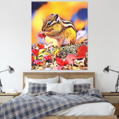 Digitale kunstschilderijdoek voor eekhoorns canvas afdruk (Insitu (Slaapkamer))