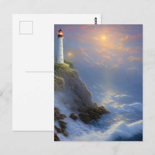 Digitale kunstwerken voor lichte vuurtoren briefkaart (Voorkant / Achterkant)