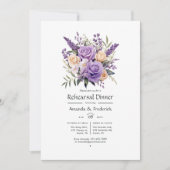Digitale lavendel bloem bruiloft repetitie diner kaart (Voorkant)