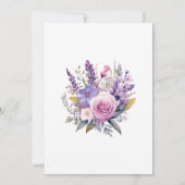 Digitale lavendel bloem bruiloft repetitie diner kaart (Achterkant)
