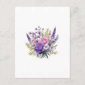 Digitale Lavendel Bloemen Bruiloft Gast Details Informatiekaartje (Achterkant)