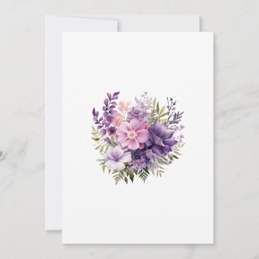 Digitale Lavendel Bloemen Bruiloft Save The Date (Achterkant)