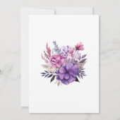 Digitale lavendel bloemige bruiloftsborrel kaart (Achterkant)