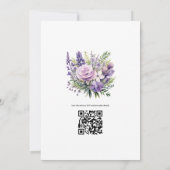Digitale lavendel bloemige trouwuitnodiging kaart (Achterkant)