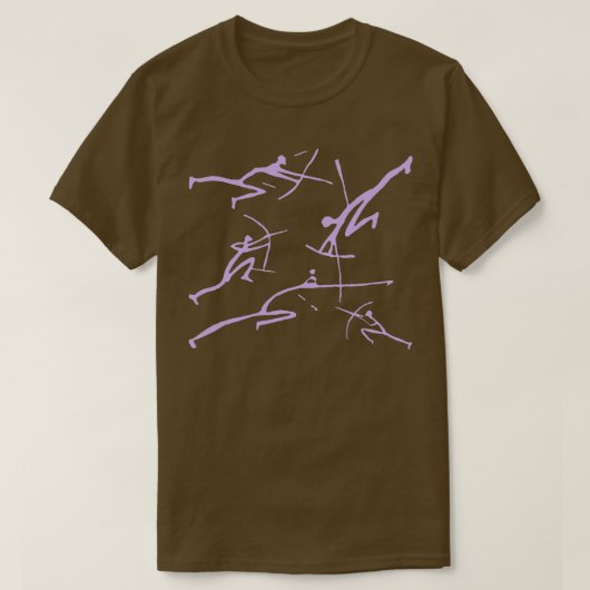 Digitale Lavendel Bowmen Minimalistische Paleolith T-shirt (Design voorkant)