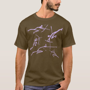 Digitale Lavendel Bowmen Minimalistische Paleolith T-shirt