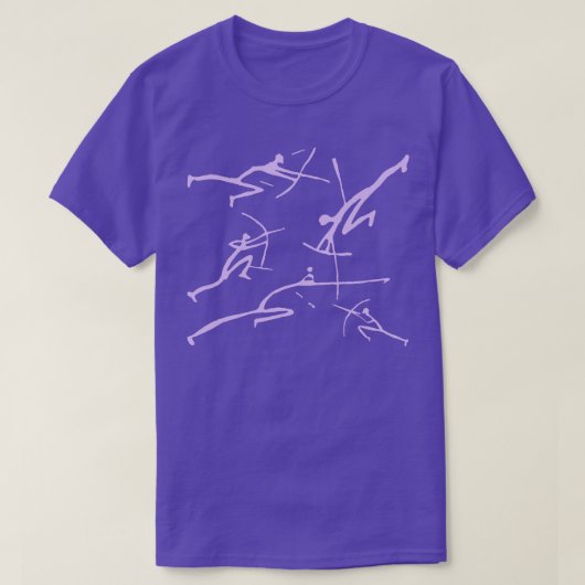 Digitale Lavendel Bowmen Minimalistische Paleolith T-shirt (Design voorkant)