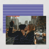 Digitale lavender Modern sparen de Datum Foto Kaart (Voorkant / Achterkant)