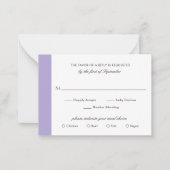 Digitale lavender Paars Weddenschap Mini RSVP-kaar Notitiekaartje (Voorkant)