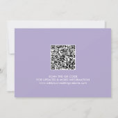 Digitale lavender QR-code met moderne kalligrafie Save The Date (Achterkant)