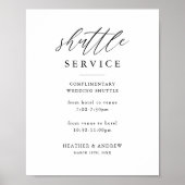 Digitale legant Wedding Shuttle Service Sign Poster (Voorkant)