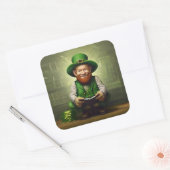 Digitale Leprechaun Replechaun Vierkante Sticker (Envelop)