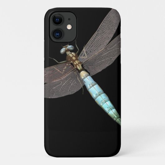 Digitale libellen sluiten op zwart Case-Mate iPhone case (Achterkant)