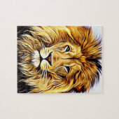 Digitale lionhoofdschilderij legpuzzel (Horizontaal)