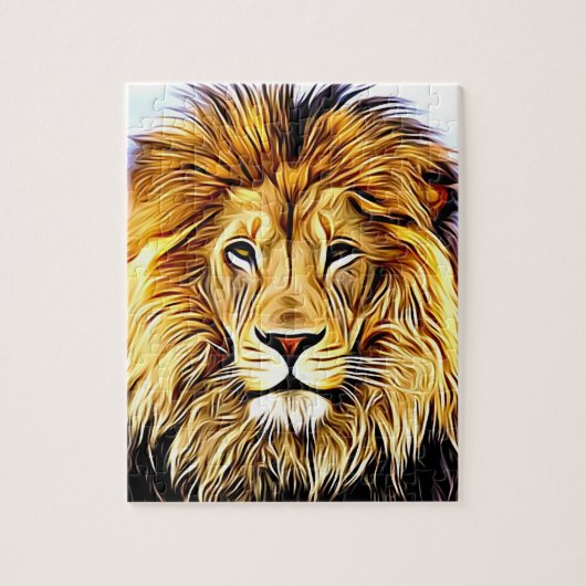 Digitale lionhoofdschilderij legpuzzel (Verticaal)